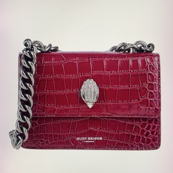 Kurt Geiger Handbags - Kurt Geiger London Kensington small Shoredith Croc Embossed leather Crossbody ba